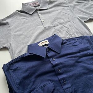 (2) Vintage La Mode & Country Origins Pocket Polo Mens Small